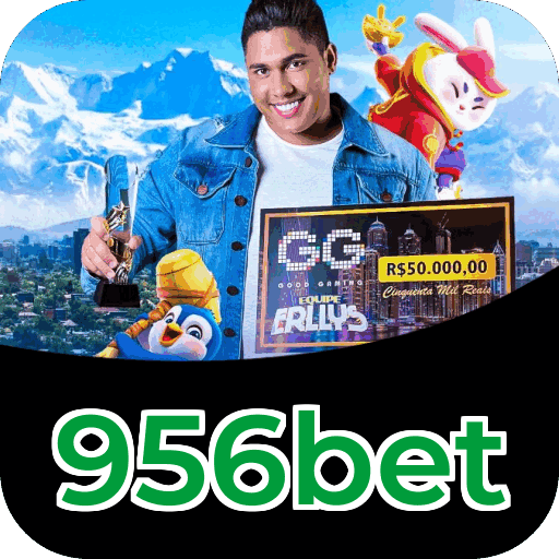 Interface do aplicativo 956bet mostrando jogos disponíveis no iOS e Android
